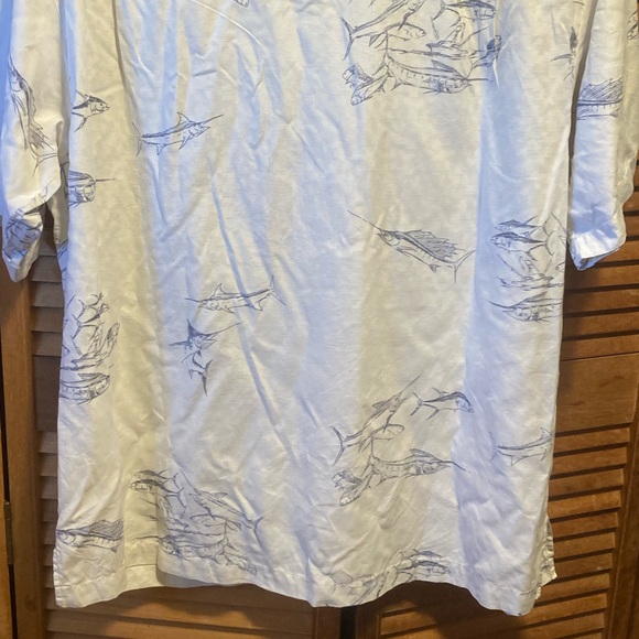 Hook And Tackle Cream with Black & Grey Fish Graphics Shirt - Picture 16 of 16